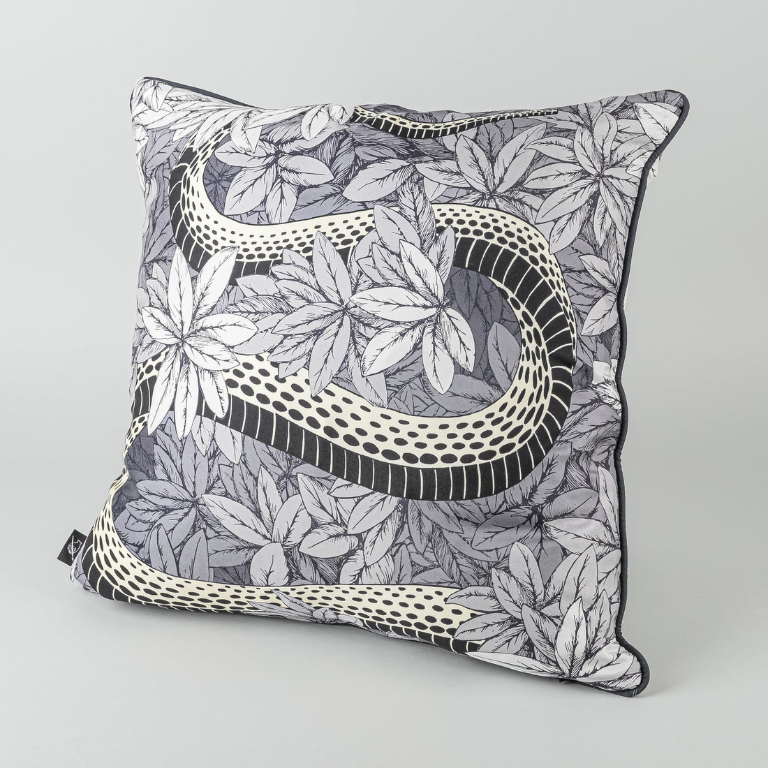 FORNASETTI Peccato Original Snake Motif Silk Pillow