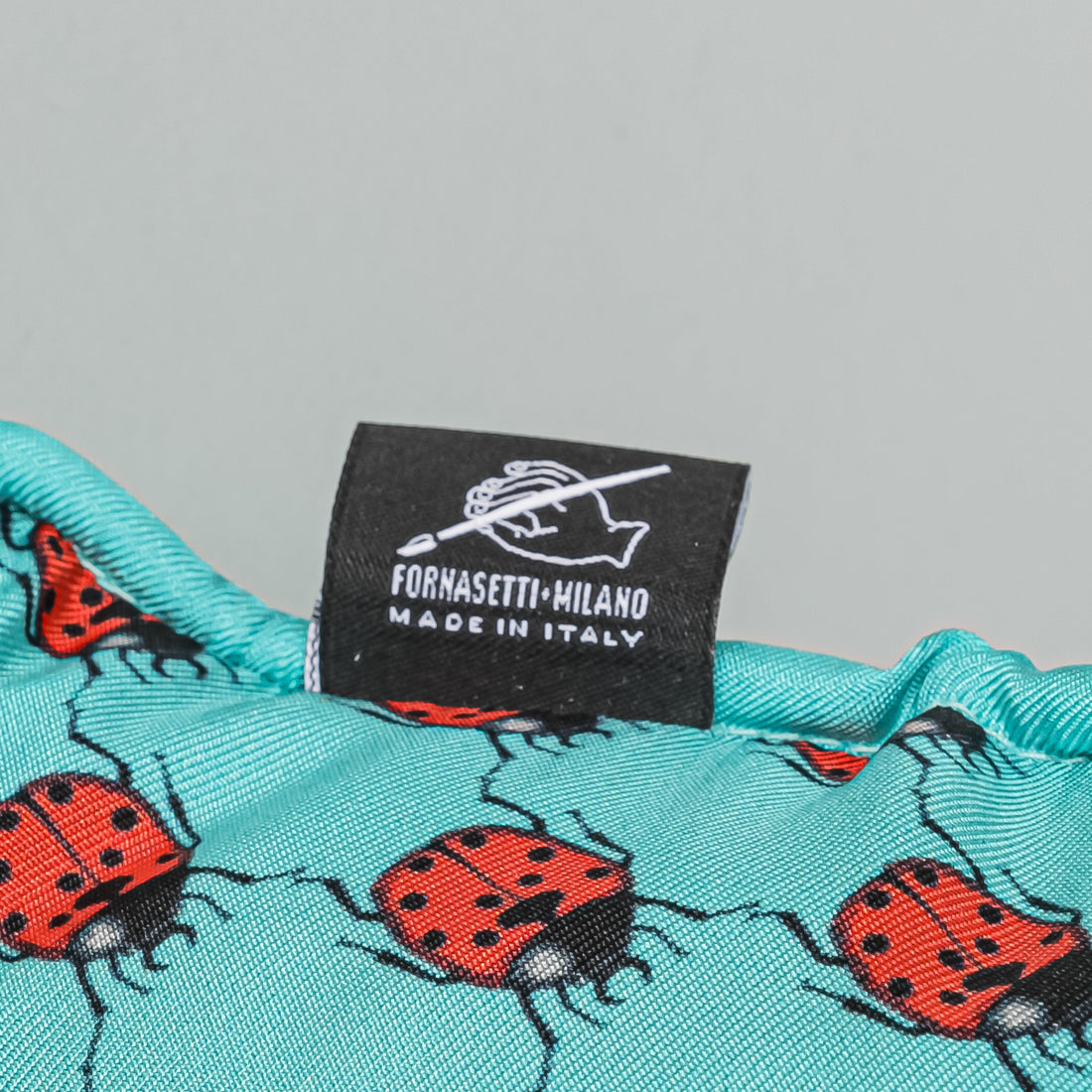 FORNASETTI "Mano" Ladybugs With Hand Silk Pillow