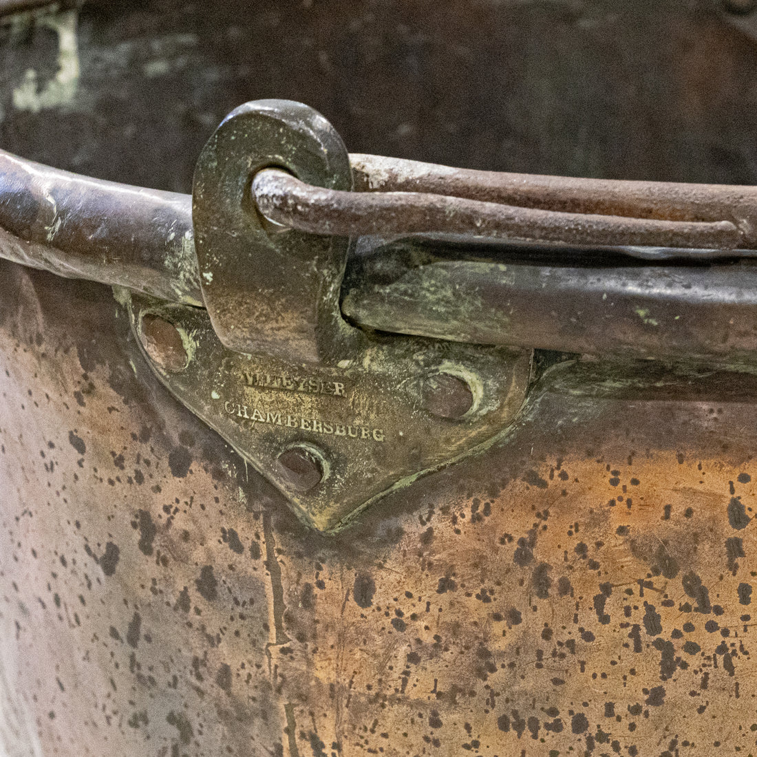 W.HEYSER Vintage Copper Pot With Wrought Steel Handle