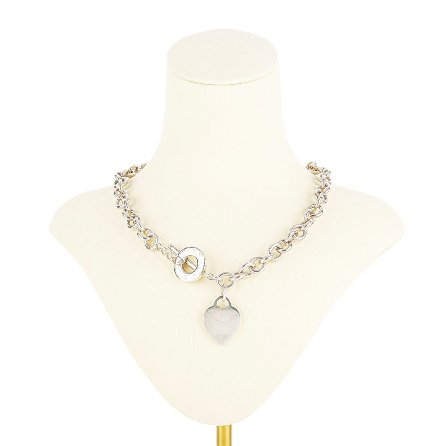 TIFFANY & CO Sterling Heart Tag Toggle Necklace