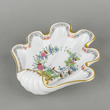 HEREND Indian Basket Shell Dish