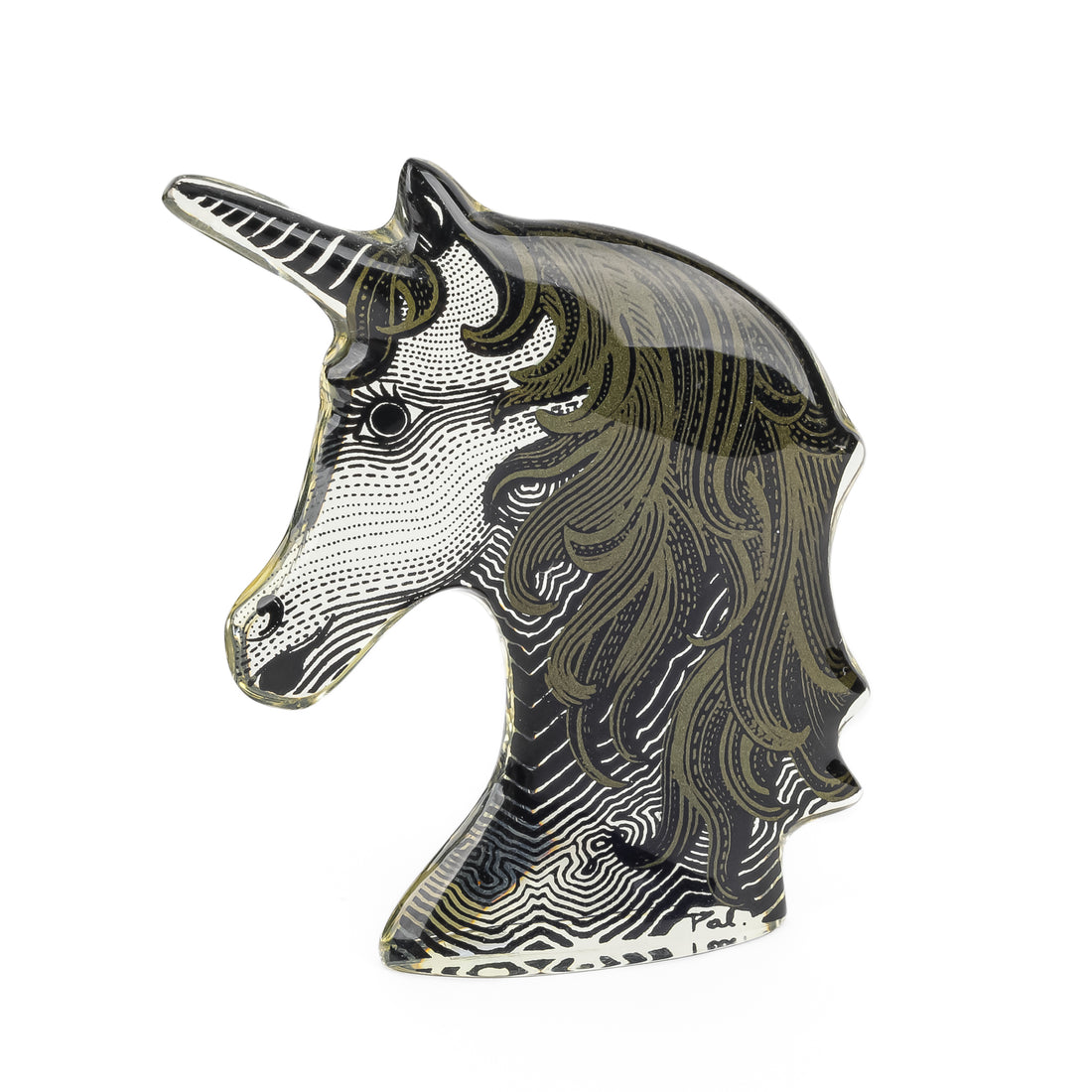 ABRAHAM PALATNIK Lucite Animal - Unicorn Head