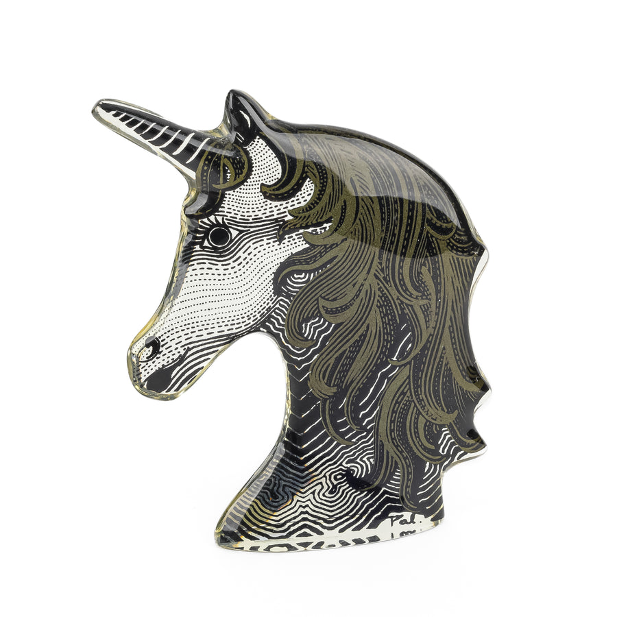 ABRAHAM PALATNIK Lucite Animal - Unicorn Head