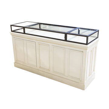 ROCHE BOBOIS Beige Glaze Buffet With Glass Display