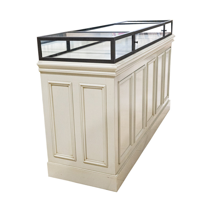 ROCHE BOBOIS Beige Glaze Buffet With Glass Display