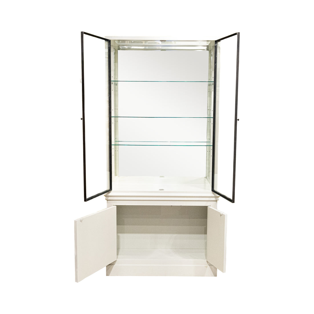ROCHE BOBOIS Beige Glaze Display Case With Cupboards