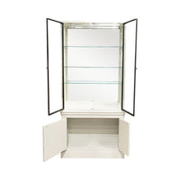 ROCHE BOBOIS Beige Glaze Display Case With Cupboards