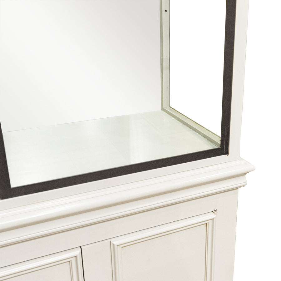 ROCHE BOBOIS Beige Glaze Display Case With Cupboards