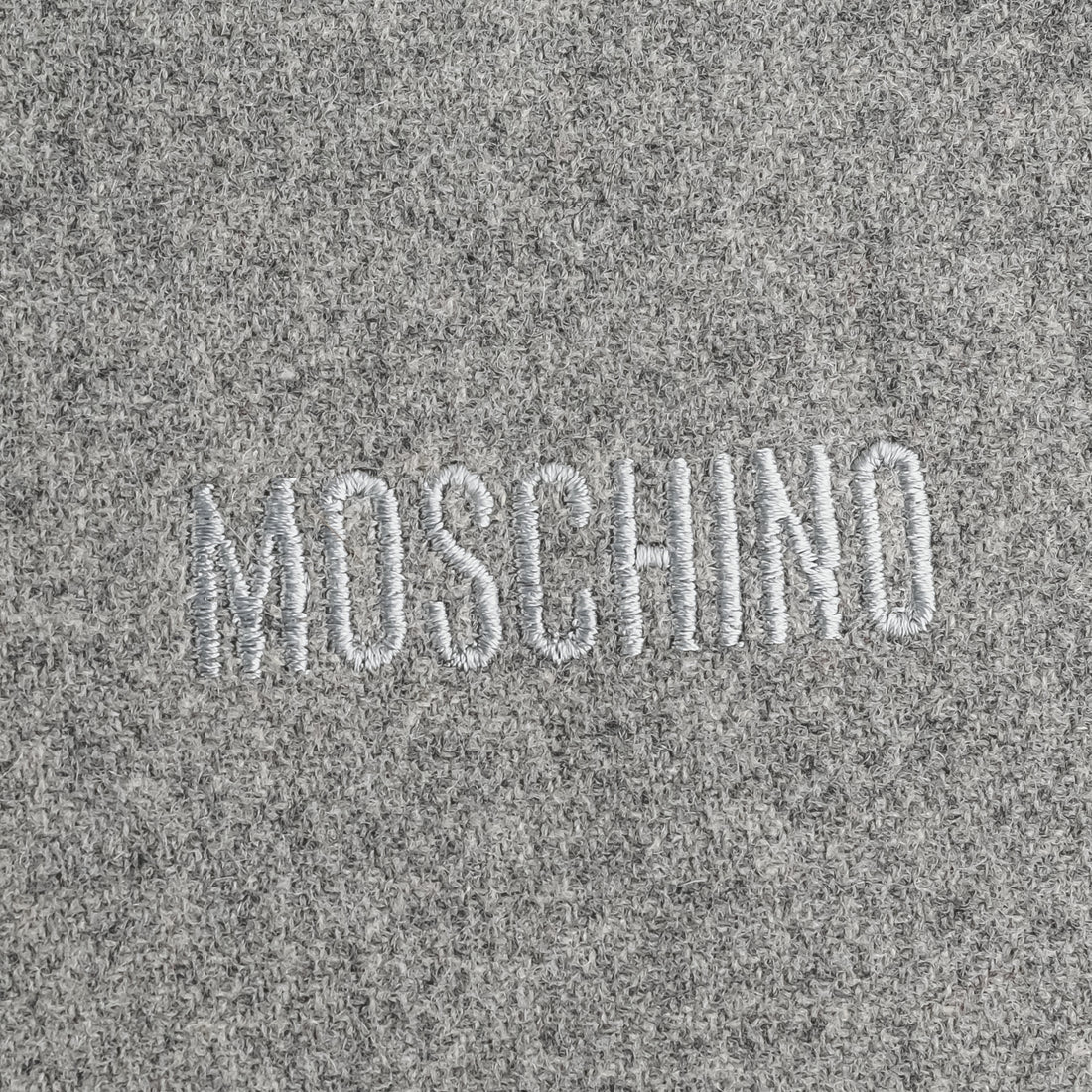 MOSCHINO Merino Wool Scarf - Grey