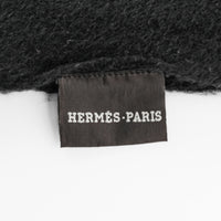 HERMES Black Cashmere Scarf
