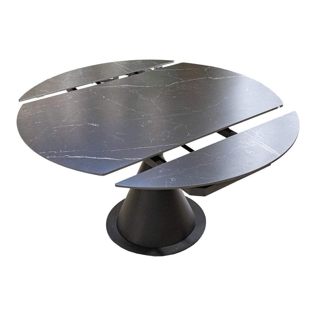 Retractable Leaf Ceramic Top Pedestal Table