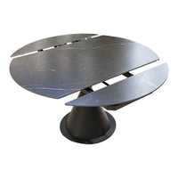 Retractable Leaf Ceramic Top Pedestal Table
