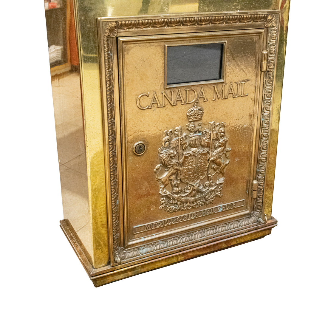 MITCHELL-CUTLER Vintage Brass Canada Post Mail Chute