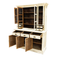Painted Vintage Oak China Hutch