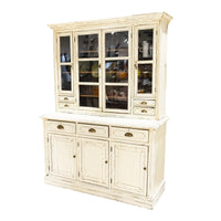 Painted Vintage Oak China Hutch