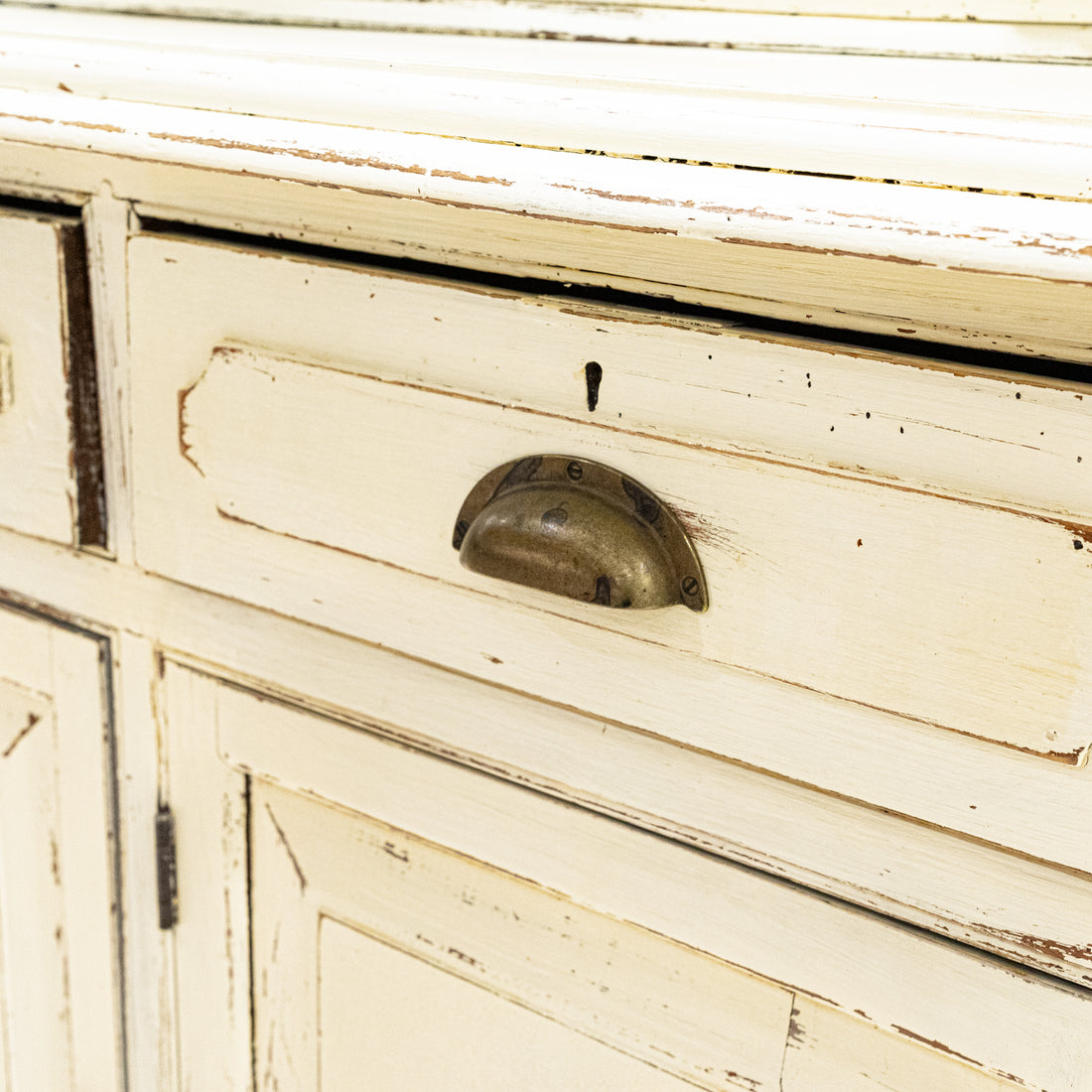 Painted Vintage Oak China Hutch