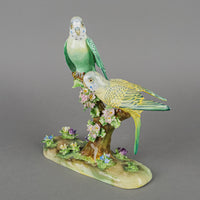 CROWN STAFFORDSHIRE J.T. Jones Figurine Parakeets On Branch