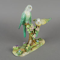 CROWN STAFFORDSHIRE J.T. Jones Figurine Parakeets On Branch
