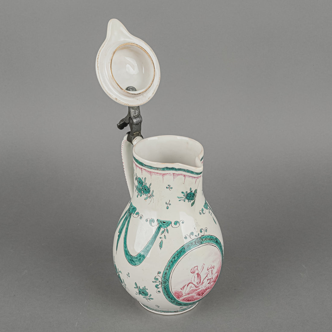 Antique Sceaux France Faience Cocoa Set 14 Pieces