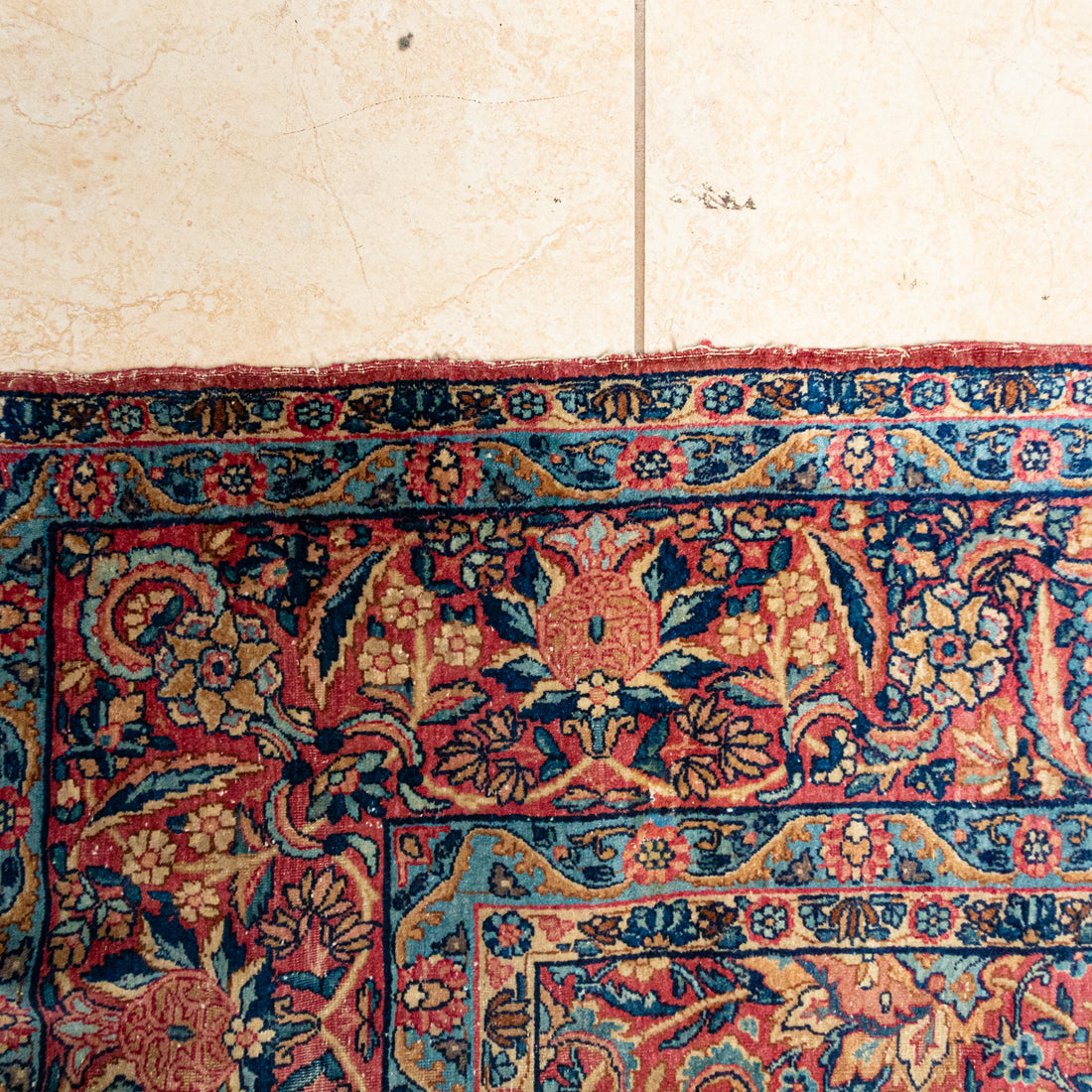 Hand Knotted Wool Superfine Antique Kashan Rug