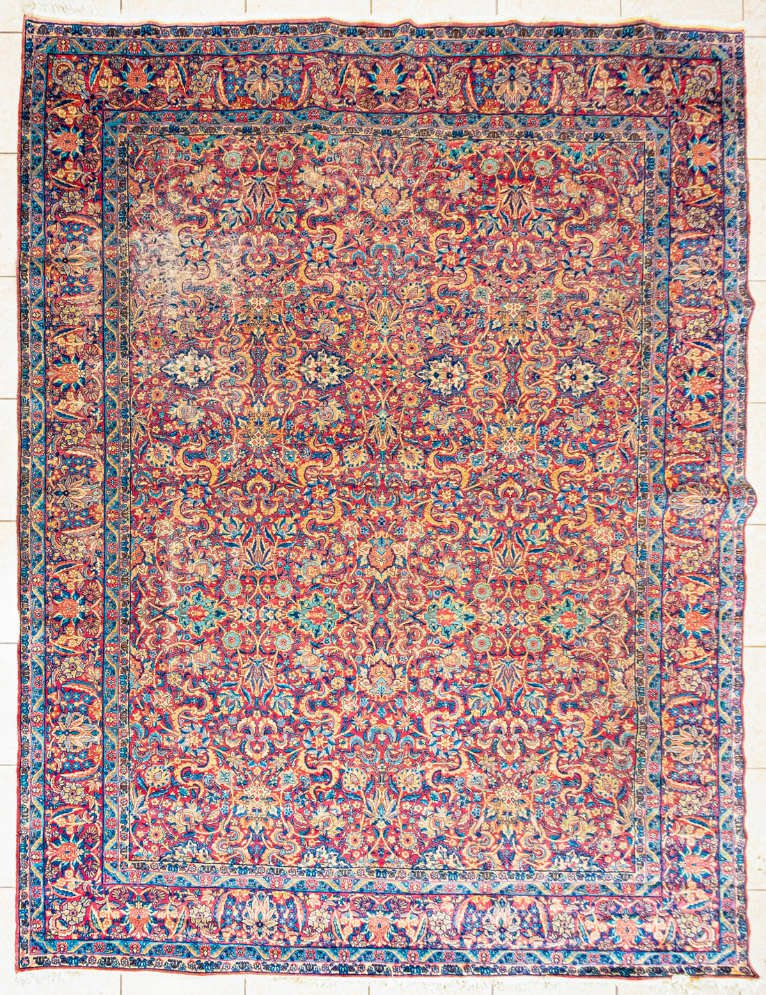 Hand Knotted Wool Superfine Antique Kashan Rug