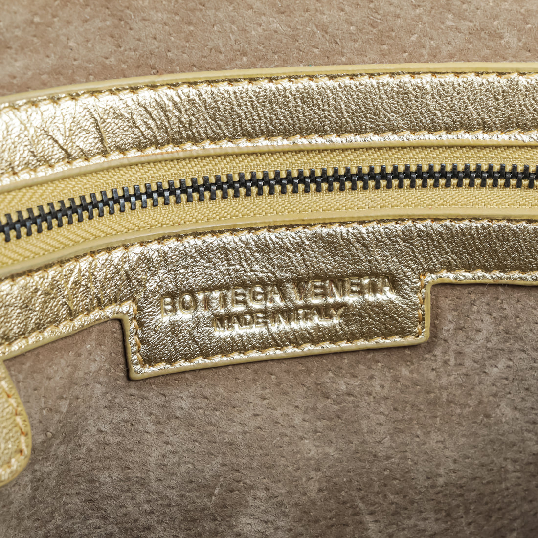 BOTTEGA VENETA Gold Metallic Nodini Crossbody Handbag
