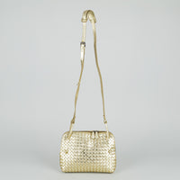 BOTTEGA VENETA Gold Metallic Nodini Crossbody Handbag
