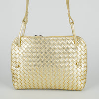 BOTTEGA VENETA Gold Metallic Nodini Crossbody Handbag
