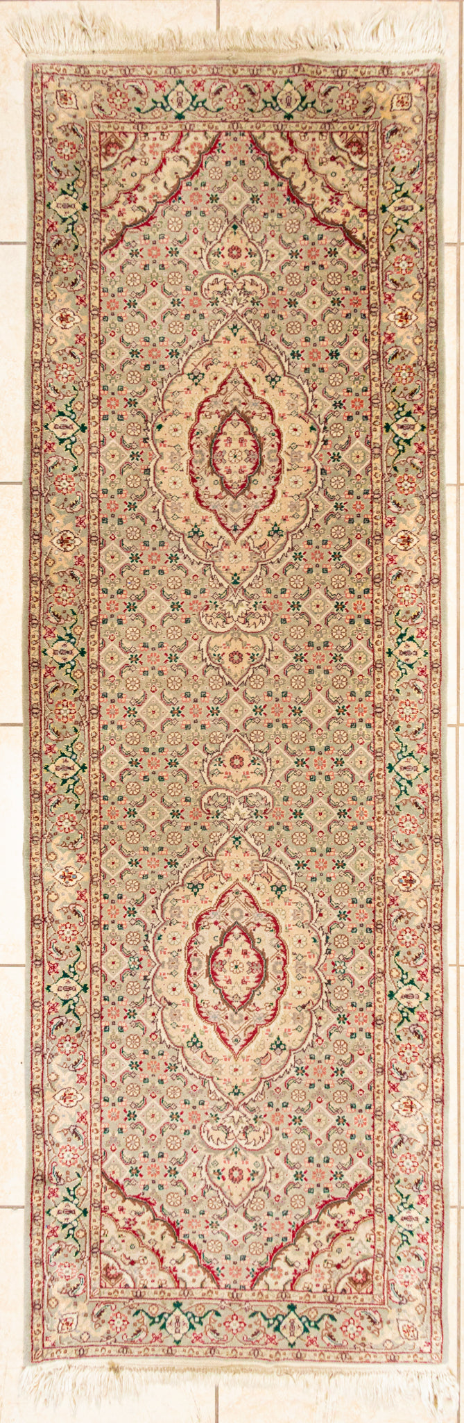 Wool Persian Style Runner 96"x31" Fringe Wear/Soiling