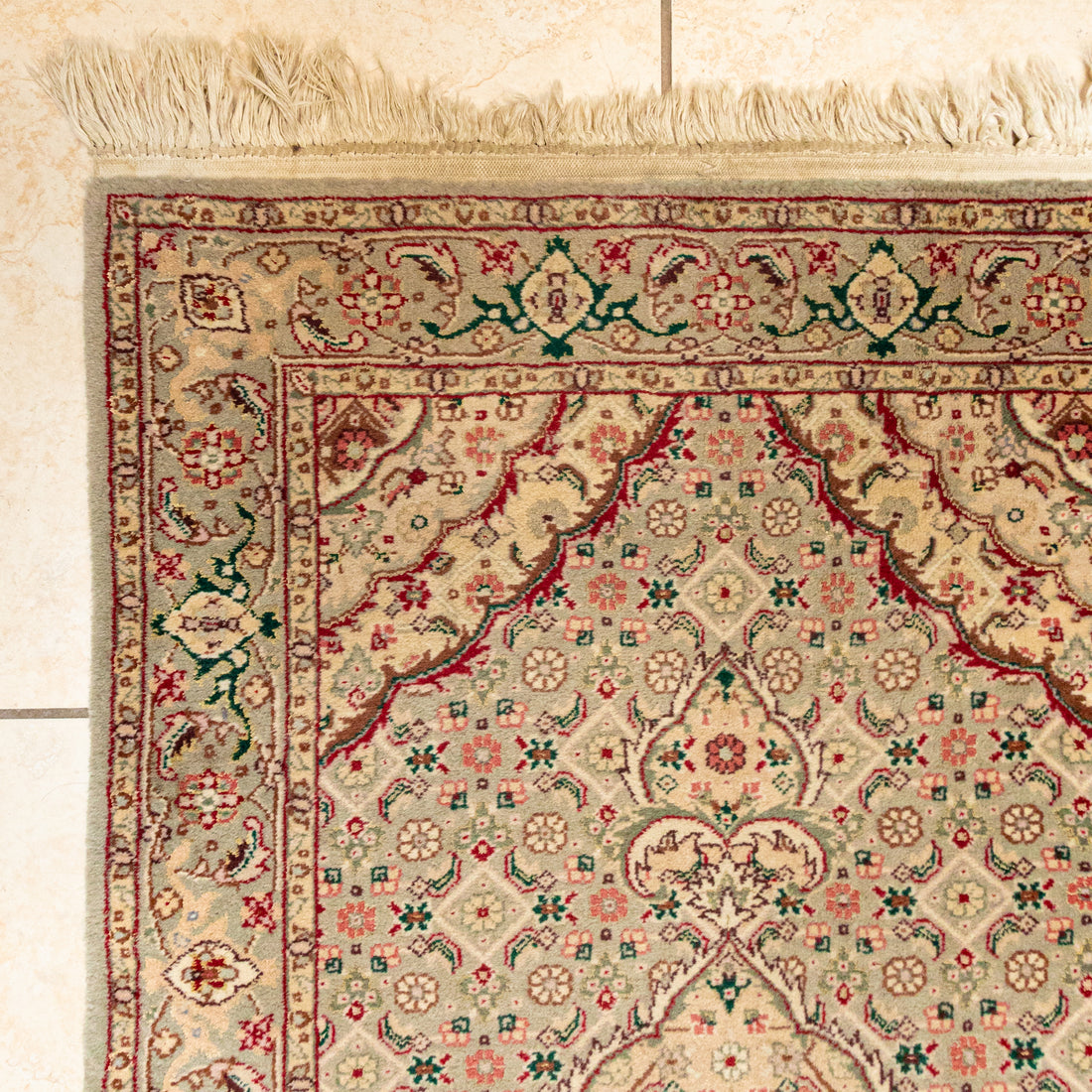 Wool Persian Style Runner 96"x31" Fringe Wear/Soiling
