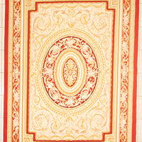 Aubusson Style Needlepoint Flatweave Wool Rug 148"x104"