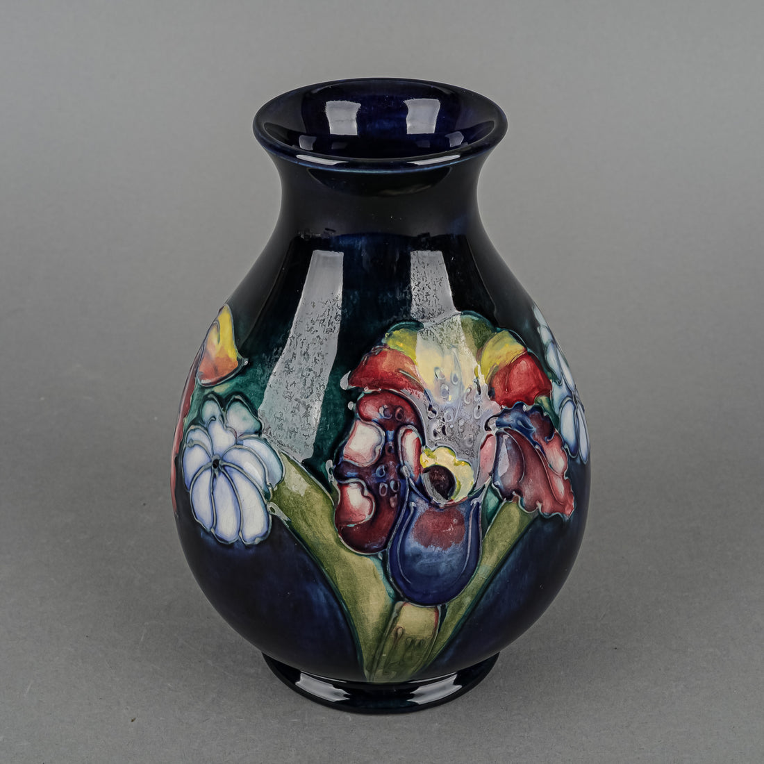 MOORCROFT Orchid Blue Ground Vase