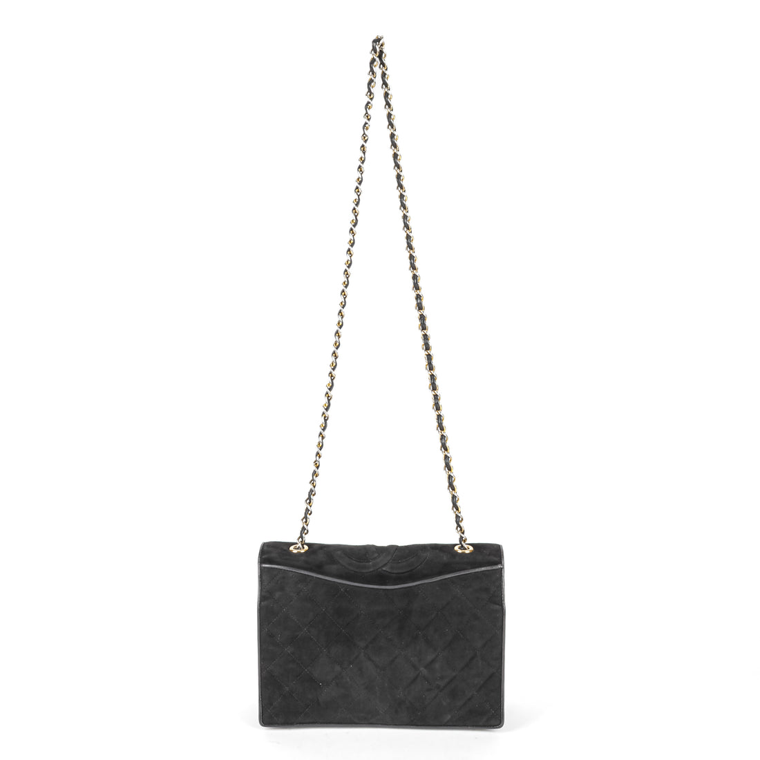 CHANEL Vintage Quilted Suede Flap Handbag