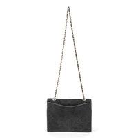 CHANEL Vintage Quilted Suede Flap Handbag
