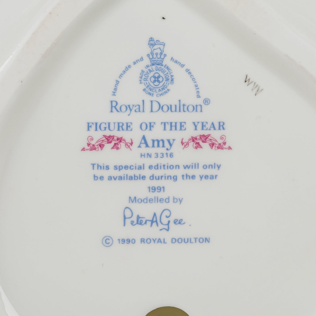 ROYAL DOULTON Figurine Amy HN 3316  Figure of the Year 1991