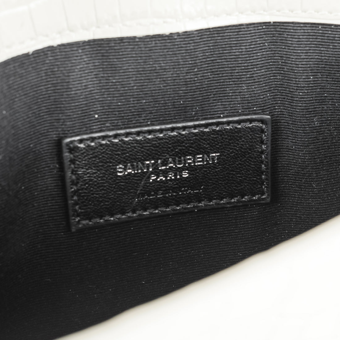 YVES SAINT LAURENT Uptown Croc-Effect Leather Pouch