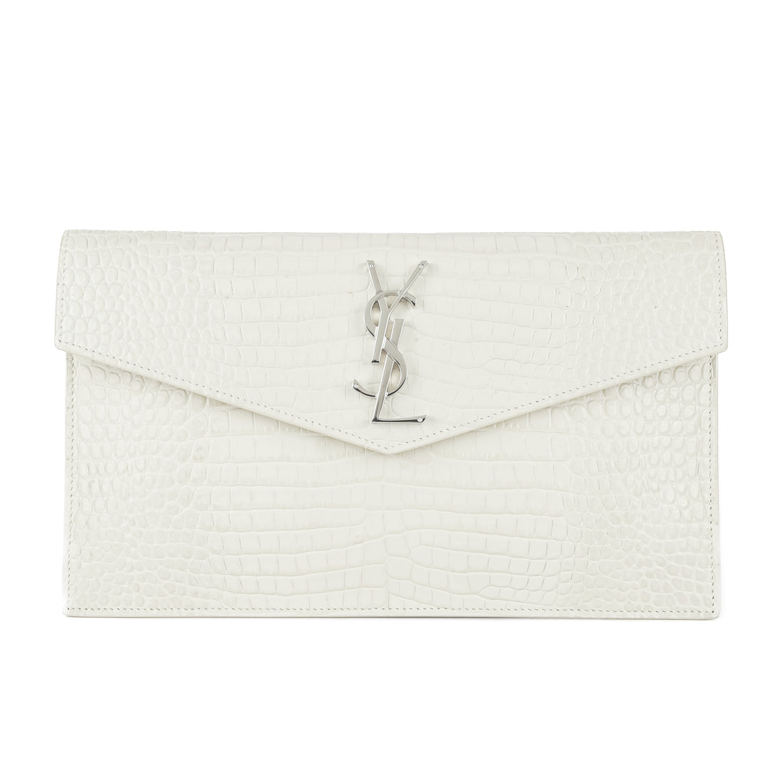 YVES SAINT LAURENT Uptown Croc-Effect Leather Pouch