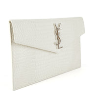 YVES SAINT LAURENT Uptown Croc-Effect Leather Pouch