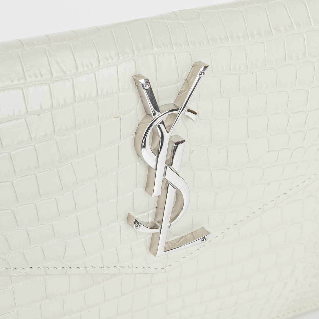 YVES SAINT LAURENT Uptown Croc-Effect Leather Pouch