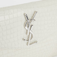YVES SAINT LAURENT Uptown Croc-Effect Leather Pouch
