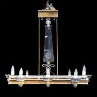 Vintage French Style Brass And Crystal 8-Light Linear Fixture