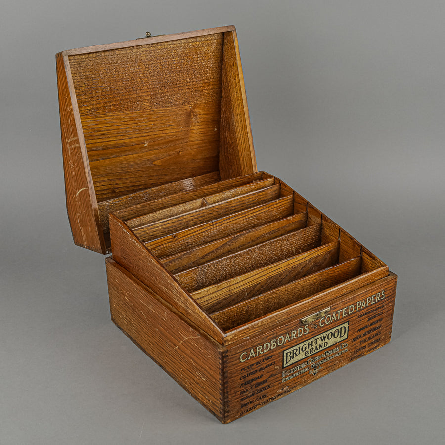 Vintage Oak Brightwood Paper Sample Box - Around The Block