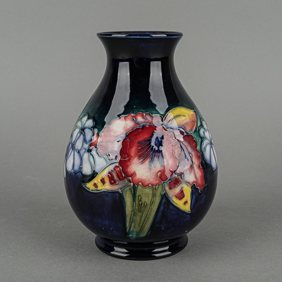 MOORCROFT Orchid Blue Ground Vase
