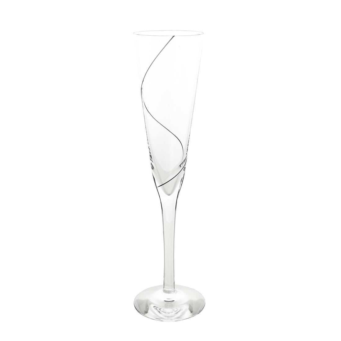 KOSTA BODA Line Black Champagne Flutes Set Of 2