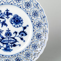 MEISSEN TEICHERT Blue Onion Pierced Dessert Plate Set Of 4