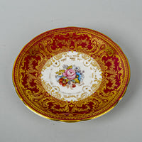 AYNSLEY Cup & Saucer 2488 JA Bailey Floral - Red And Gold