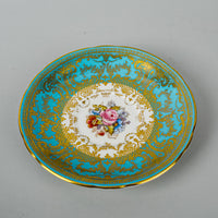 AYNSLEY Cup & Saucer 2488 JA Bailey Floral, Blue & Gold