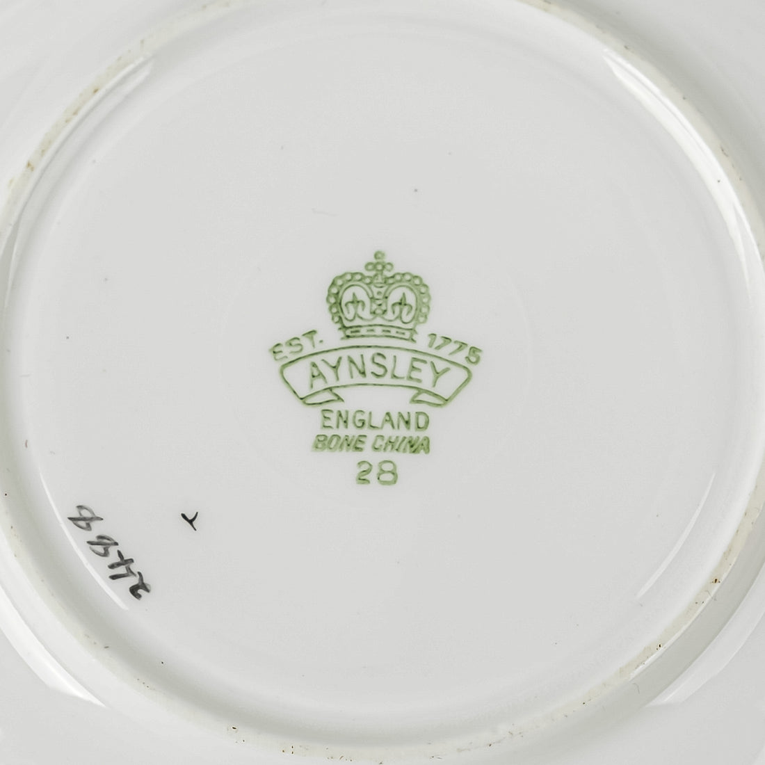 AYNSLEY Cup & Saucer 2488 JA Bailey Floral, Blue & Gold