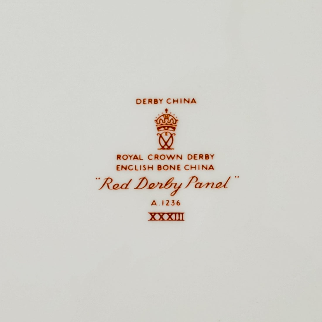ROYAL CROWN DERBY Red Derby Panel Dinner Plates Set Of 4