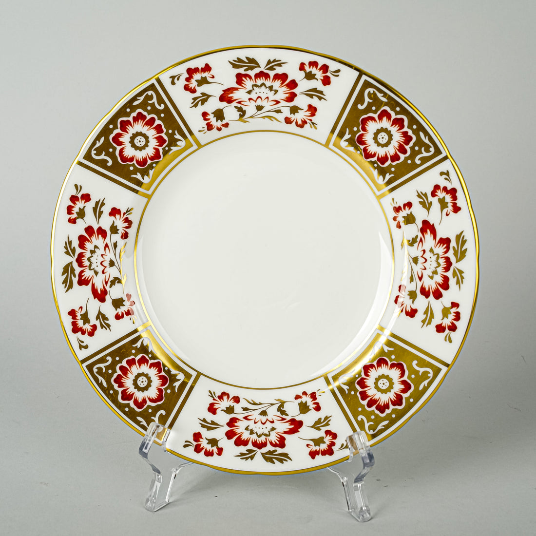 ROYAL CROWN DERBY Red Derby Panel Dessert/Tea Plates Set Of 4